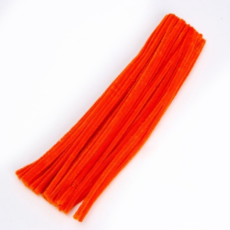 Wire with pile for crafts and decor set of 50 pcs., Size 1 pc. 30 × 0.6 cm, orange color-2