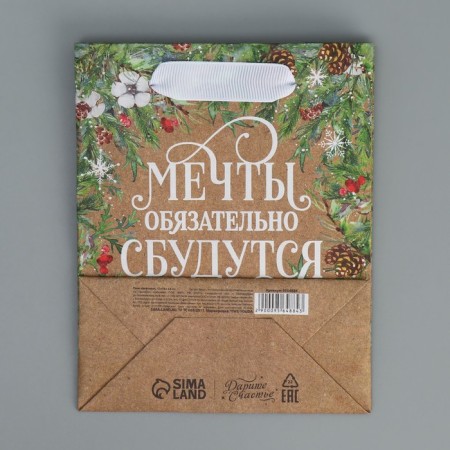 Craft vertical package “Let the dreams come true”, S 12 x 15 x 5.5 cm, New Year-8