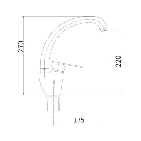 Fashun A54119 kitchen mixer, single -leaf, 35 mm cartridge, stainless steel, satin-1
