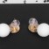 Earrings Assorted "Snowball" disk, white color in gold