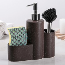A dispenser for a detergent with a stand for the sponge and brushes “minimum”, 350 ml, the color of a light brown