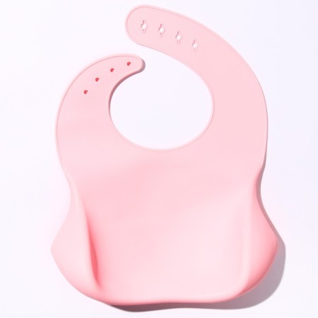 Bibslate for feeding silicone with pocket, pink color-3