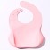 Bibslate for feeding silicone with pocket, pink color
