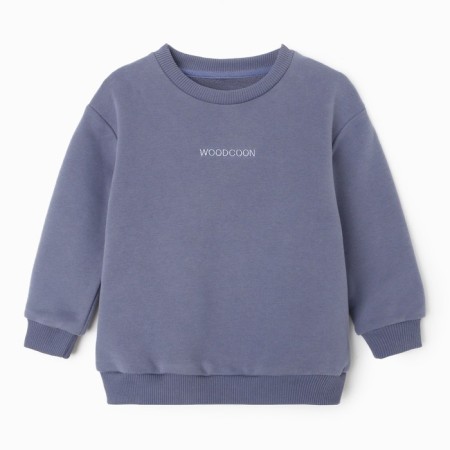 Sweatshirt for a boy, jeans color, height 134 cm