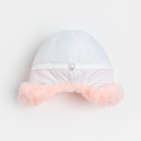 Hat for the girl "Arctic", white/pale pink color, size 48-4