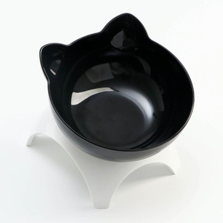 Black bowl on a white stand 10 x 12 x 13.5 cm-3