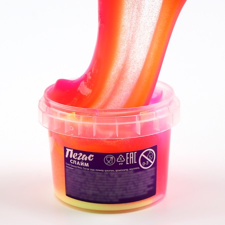 Slime "Zepfirka", yellow and Magenta color, 100 g-5