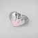 Ring "Heart" fluid, pink color in silver, dimensionless