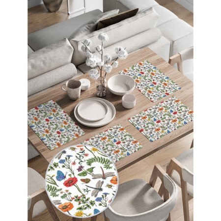 A set of napkins for setting the table "Field sketches", rectangular, rounded edges, size 30x46 cm, 4 pcs-1