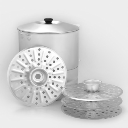 Manti-Kazan, 6 l, with 4 disks, metal cover-2
