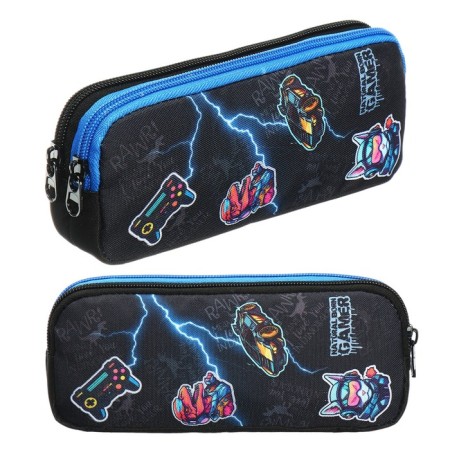 Penal soft, 2 compartments, volumetric, 90 x 220 x 40 mm, Stavia "Gamer" Black 86231