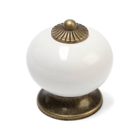 Pen button Dome Ceramics 003, ceramic, white-1