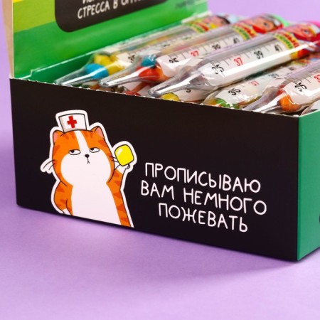 Chewing gum "Stressometer" in the form of a thermometer, 7 g.-3