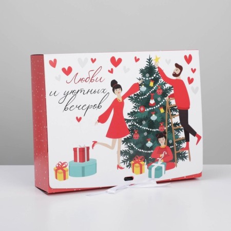 Folding double -sided box "New Year stories", 31 x 24.5 x 9 cm, New Year-4