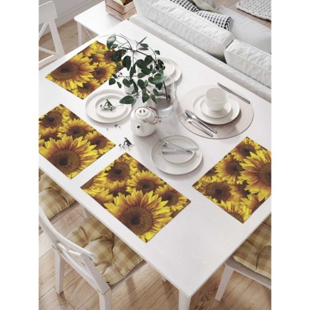 A set of napkins for setting the Sunflower table, rectangular, size 32x46 cm, 4 pcs