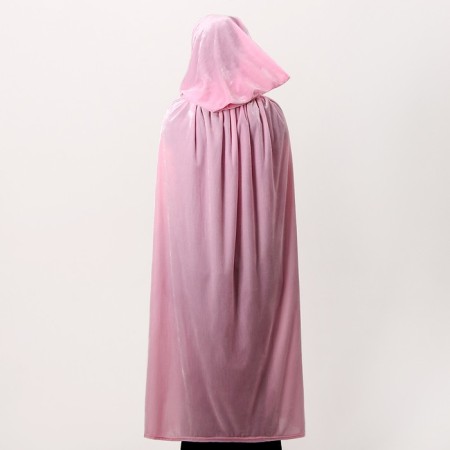 Carnival cloak adult, plush, pink color, length 120 cm-1