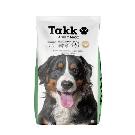 Dry feed TAKK for dogs of large breeds, beef -chicken, 2 kg meat assorted