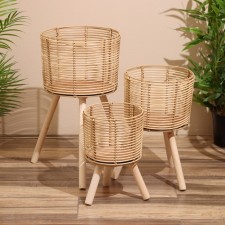 A set of wicker pots, 3 pcs, height 44x44x56 cm