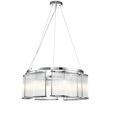 Suspended indigo lamp, 12003/6p Chrome. 6x40W, E14, 600x600x275/1475 mm