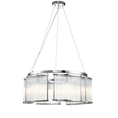 Suspended indigo lamp, 12003/6p Chrome. 6x40W, E14, 600x600x275/1475 mm