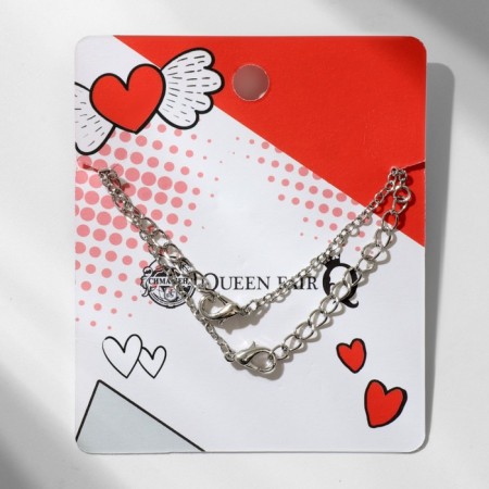 Kulons "Demetrons" Heart with wings, white color in silver, 45 cm-2
