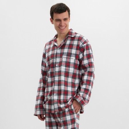 Пижама мужская из фланели (рубашка и брюки) KAFTAN р.52-1