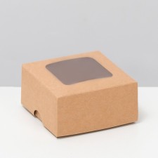 The box is folding, the lid is, with the window, craft, 8 x 8 x 4 cm