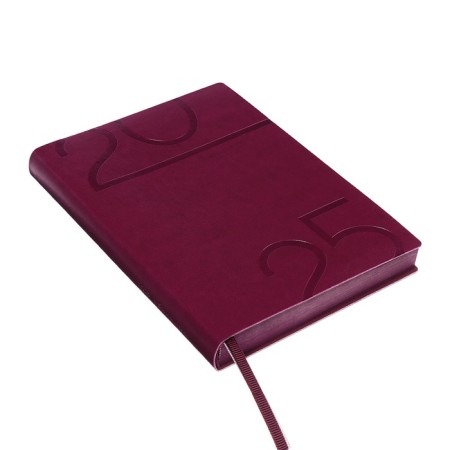 Dated 2025 diary, Escalada, A6+ 176 sheets, soft cover, artificial leather, pancake embossing, tinted block 70 g/m2, burgundy-2