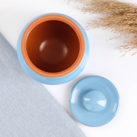 Set "Vyatka ceramics No. 2" 6x0.5 + grasp + shelf, blue-3