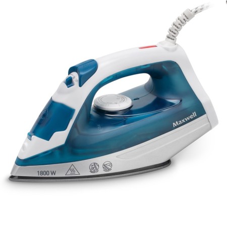 Iron Maxwell MW-3056, 1800 watts, anti-stick soles, 250 ml, blue
