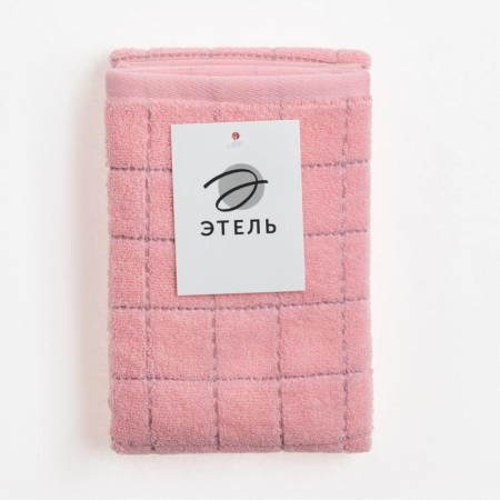 Terry Ethel “Cell” tire -pink, 34*70 cm, 350 g/m2, 100% cotton-3