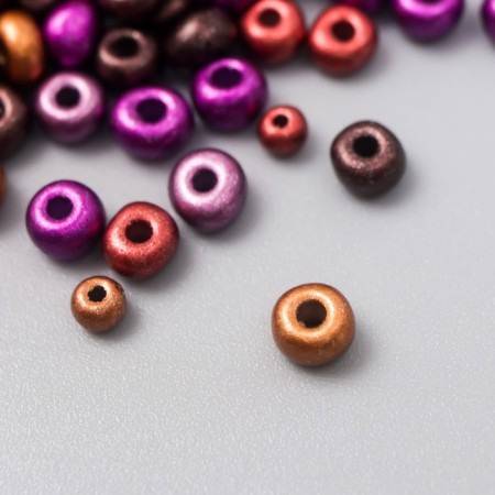 Glass beads 6/0 "metallic. Melange. Violet-coffee" 10 g-1