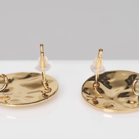 Earrings with pearls "Nephas", white color in gold-1