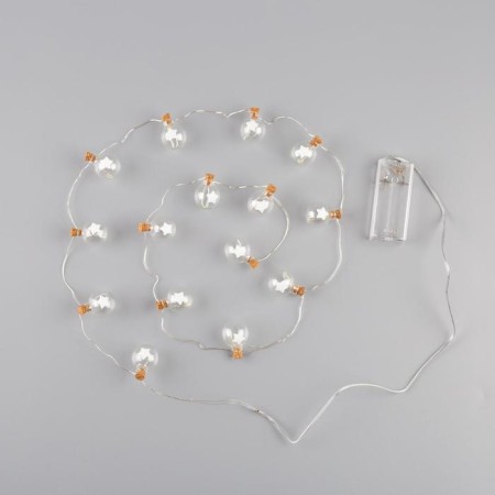 Garland “thread” 1.6 m with nozzles “Balls with a star”, IP20, silver thread, 15 LED, glow warm white, AAH2-2