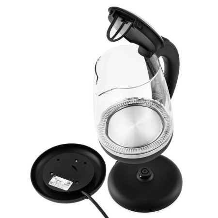 Electric kettle KitFort KT-655, glass, 1.5 l, 2200 watts, black-silver-4