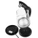 Electric kettle KitFort KT-655, glass, 1.5 l, 2200 watts, black-silver