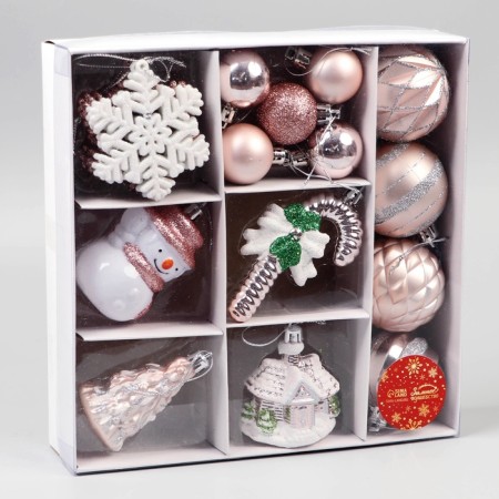 Set of jewelry plastic 20 pcs "festive" beige white-2
