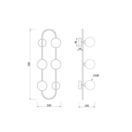 Wall lamp (sconces) Inversion, 4xg9, brass color-1