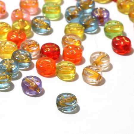 Acrylic bead "Smiles" mix, 7 × 4 mm, color mix-1