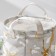 Storage basket with handles of the shade "marble", 20 × 20 × 24 cm, white-gray color