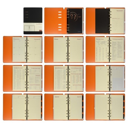 Deliciper of Leduced A5, 120 sheets on Firenze rings, artificial leather cover, block 70g/m2, gray block-10