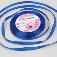 Satin tape, 6 mm × 23 ± 1 m, blue color No. 40