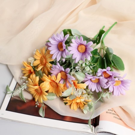 Bouquet "Sunflower mini with greens" 5x26 cm, mix-2