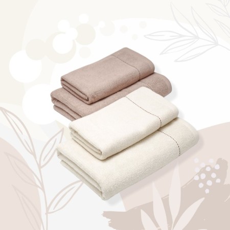 A set of towels "Bookle", size 50x80 cm - 2 pcs, 70x130 cm - 2 pcs, beige color-2