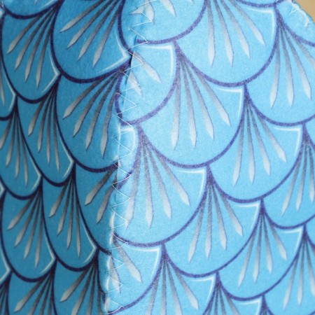 A cap for a bath with a print "Water Dragon", blue, polyester felt-1