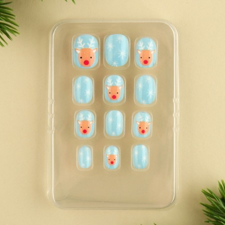 Children's false nails for the New Year "Adventures", 12 pcs-3