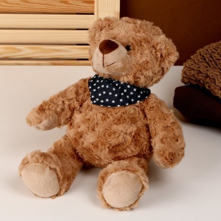 Soft toy "Bear", with a scarf, 28 cm, brown color-1