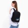 School textile backpack "Cat in a suit", 38x14x27 cm, black color