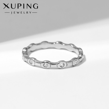 Ring Xuping Eternity, white color in silver, size 18