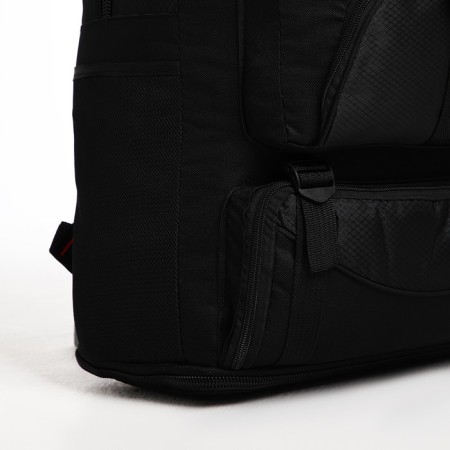 Tourist backpack on lightning, with an increase, 5 outer pockets, black color-8